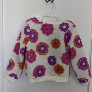 Flapdoodles Pink and Cream Floral Sweater